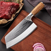 Chef Knife Damascus Laser Pattern Kitchen Knife Stainless Steel Butcher Knife Meat Bone Fish Fruit Vegetables Cleaver Handmade knives knife - Statnmore-7861