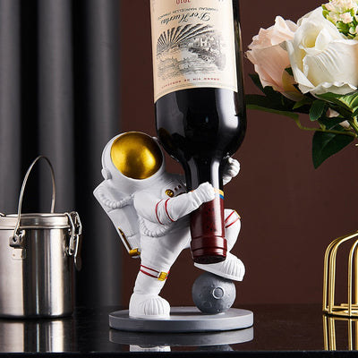 Hanging Wine Glass Holder Astronaut Wine Rack Wine Bottle Glass Holder Mold Creative Wine Bottle Rack Holder Home Decoration - Statnmore-7861