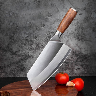 8inch Chinese Chef Knife Stainless Steel Meat Vegetables Slicing Chopping Cleaver Kitchen Knife Household Cooking Tools Handmade Knives Knife - Statnmore-7861