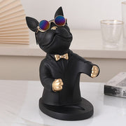 Home Decoration Accessory Figurine Miniature French Bulldog Sculpture Wine Rack Table Decor Modern Living Room Decorative Statue Handmade Exclusive Decorative Item - Statnmore-7861