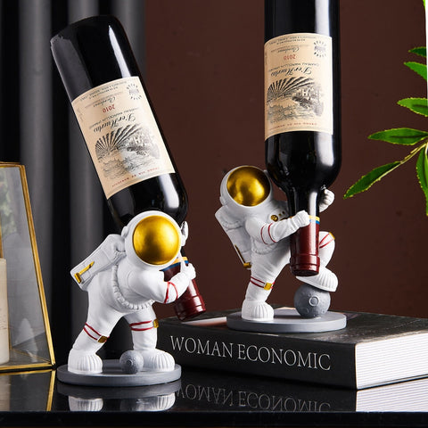 Hanging Wine Glass Holder Astronaut Wine Rack Wine Bottle Glass Holder Mold Creative Wine Bottle Rack Holder Home Decoration - Statnmore-7861