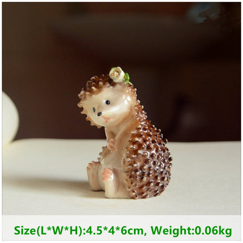 Creative Simulated Hedgehog Models Cute Animal Figurine Children Kids Toys Mini Fairy Garden Gnome Moss Decoration Home Decor Handmade decorative Item - Statnmore-7861