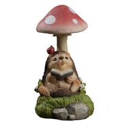 Rabbit Hedgehog Night Light Garden Decoration Mushroom Small Animal Sculpture Crafts Desktop Balcony Flower Pots Decorative Home Hand Crafted Decorative Item - Statnmore-7861