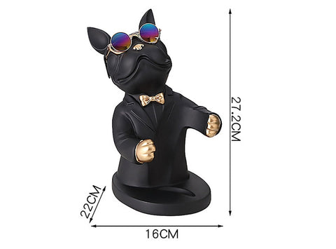 Home Decoration Accessory Figurine Miniature French Bulldog Sculpture Wine Rack Table Decor Modern Living Room Decorative Statue Handmade Exclusive Decorative Item - Statnmore-7861