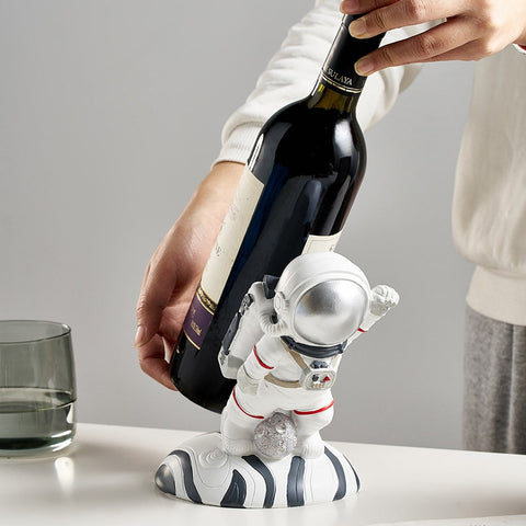 Hanging Wine Glass Holder Astronaut Wine Rack Wine Bottle Glass Holder Mold Creative Wine Bottle Rack Holder Home Decoration - Statnmore-7861