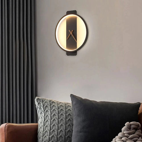 Modern LED Clock Wall Lamps Bedroom Stylish Decoration Lighting Fixture Background Nordic Corridor Living Room Lights Decora