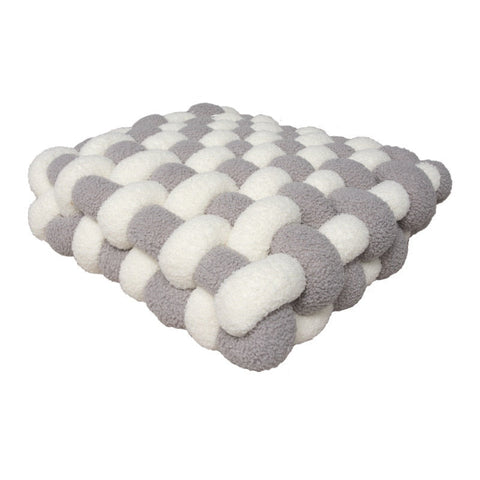 Fashion New Soft Plush Knot Seat Cushion Home Wool Solid Color Sofa Bed Decoration Pillow Square Hand Woven Office Chair Cushion - Statnmore-7861