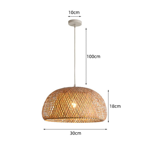 Handmade Bamboo Weaving Lamp Rattan Suspension Chinese Style Home Decor Hanging Light Fixture Modern Dinning Room Pendant Light - Statnmore-7861