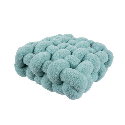 Fashion New Soft Plush Knot Seat Cushion Home Wool Solid Color Sofa Bed Decoration Pillow Square Hand Woven Office Chair Cushion - Statnmore-7861