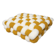 Fashion New Soft Plush Knot Seat Cushion Home Wool Solid Color Sofa Bed Decoration Pillow Square Hand Woven Office Chair Cushion - Statnmore-7861