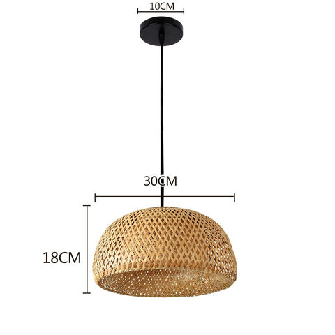 Handmade Bamboo Weaving Lamp Rattan Suspension Chinese Style Home Decor Hanging Light Fixture Modern Dinning Room Pendant Light - Statnmore-7861