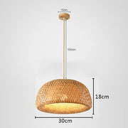 Handmade Bamboo Weaving Lamp Rattan Suspension Chinese Style Home Decor Hanging Light Fixture Modern Dinning Room Pendant Light - Statnmore-7861