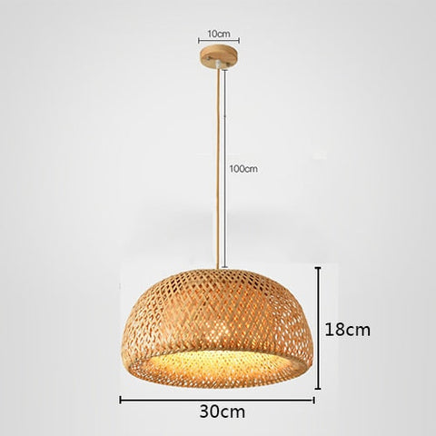 Handmade Bamboo Weaving Lamp Rattan Suspension Chinese Style Home Decor Hanging Light Fixture Modern Dinning Room Pendant Light - Statnmore-7861